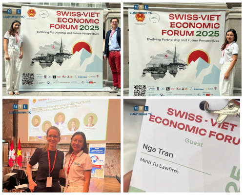 Luật sư Hồng Nga hiện đang tham dự Diễn đàn Kinh tế Thụy Sĩ – Việt Nam (SVEF 2025) tại xử sở đồng hồ