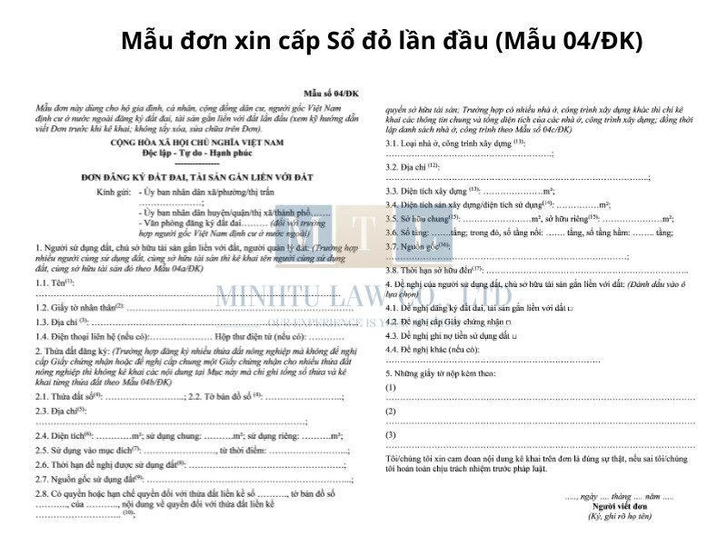 Cách viết đơn xin cấp sổ đỏ