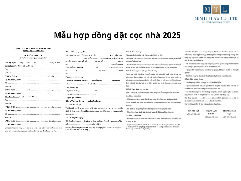 Mẫu hợp đồng đặt cọc mua nhà file word