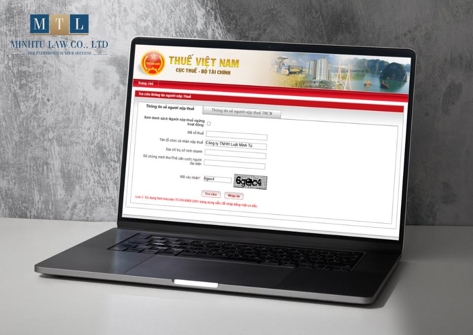 Tra cứu mã số thuế doanh nghiệp từ trang thông tin điện tử của Tổng cục Thuế