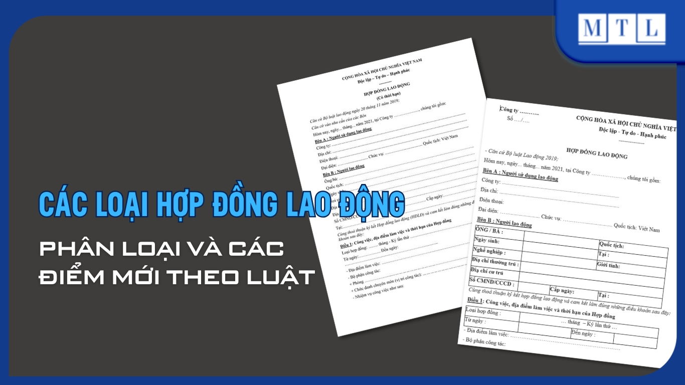 Các loại hợp đồng lao động: Phân loại và các điểm mới theo Luật
