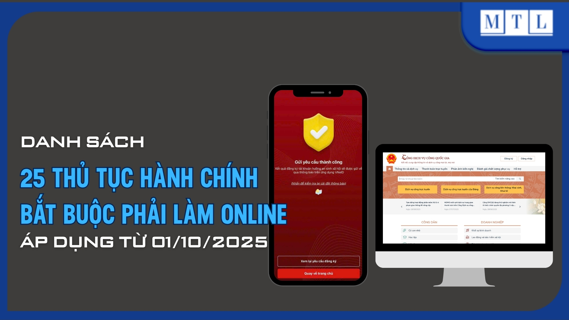 25 thủ tục hành chính bắt buộc phải làm online áp dụng từ 01/10/2025