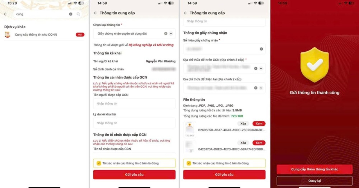Hướng dẫn 3 bước nộp giấy chứng nhận quyền sử dụng đất qua VNeID