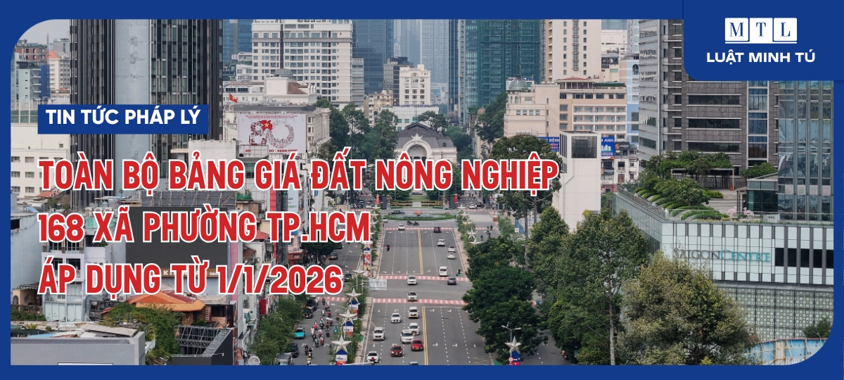 Toàn bộ bảng giá đất nông nghiệp 168 xã phường TP.HCM áp dụng từ 1/1/2026