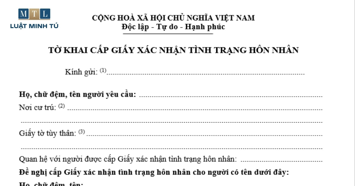 xin giấy xác nhận tình trạng hôn nhân